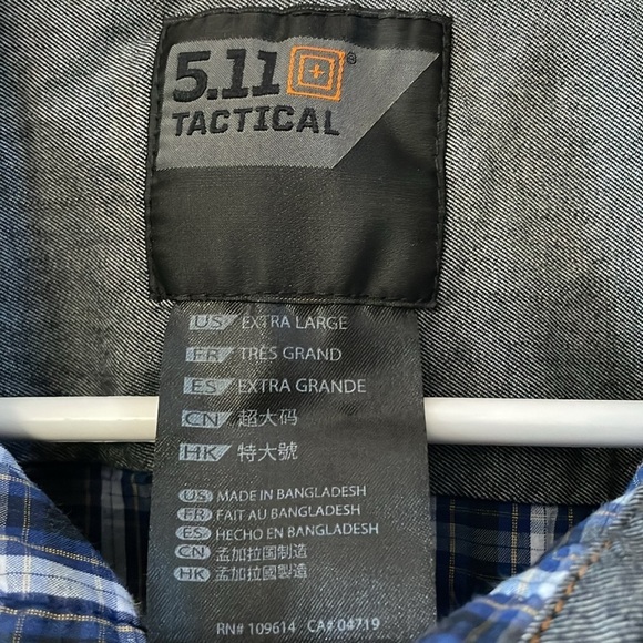 5.11 Tactical Snap Button Plaid Shirt Size XL - Picture 2 of 7